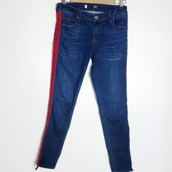 Kut From the Kloth Connie Ankle Skinny With Red Trim Women's Jeans Size 6 - Picture 3 of 9